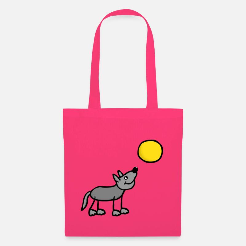 Hund Wolfshund Wolf Mond Vollmond - Stoffbeutel - Azalea