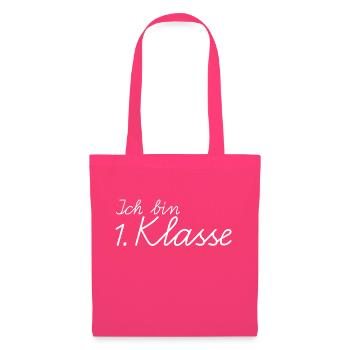 School enrollment I am 1st grade cursive handwriting - Tote Bag - azalea - Front