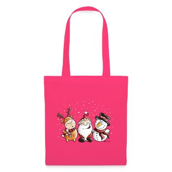 Cute Santa Claus, Reindeer and Snowman - Christmas - Tote Bag - azalea - Front