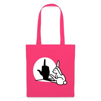 Lapins Ombre Main FUCK OFF Majeur lapin - Sac en tissu - rose azalée - Devant