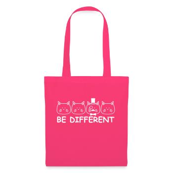 Be Different Sir Katze Zylinder Monokel Herr Reich - Stoffbeutel - Azalea - Vorne