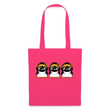 Pinguin DJ Girl Frauen Kopfhörer Sonnenbrille Team - Stoffbeutel - Azalea - Vorne