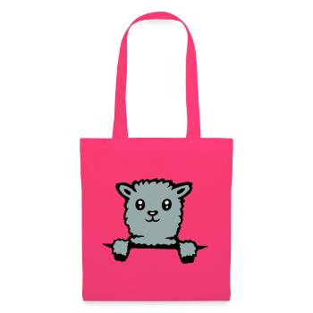 Cute llama fluffy alpaca peeking out - Tote Bag - azalea - Front