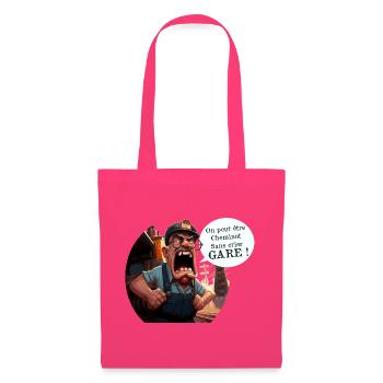 ON PEUT ÊTRE CHEMINOT SANS CRIER GARE ! (train)  - Sac en tissu - rose azalée - Devant