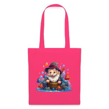 Fröhlicher Fischer mit bunten Fischen - Stoffbeutel - Azalea - Vorne