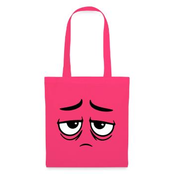 Mürrisches Trauriges Enttäuschtes Gesicht Lustig - Sac en tissu - rose azalée - Devant