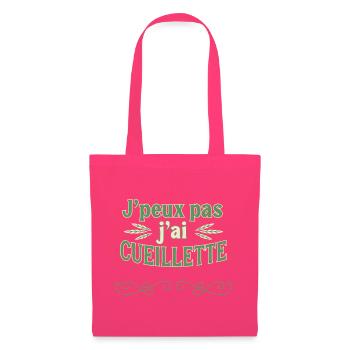 J'peux pas j'ai cuellelette - Sac en tissu - rose azalée - Devant
