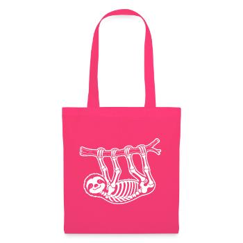 Süßes Skelett Faultier Hängend Cartoon Weiß Shirt - Stoffbeutel - Azalea - Vorne