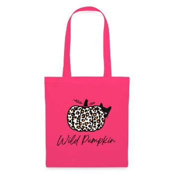 Halloween Katze – Leopard Kürbis, Halloween Shirt - Stoffbeutel - Azalea - Vorne