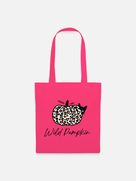 Halloween Katze – Leopard Kürbis, Halloween Shirt - Stoffbeutel - Azalea