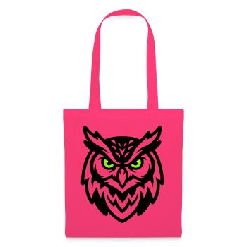 Mascotte hibou Logo E Sport - Sac en tissu - rose azalée - Devant