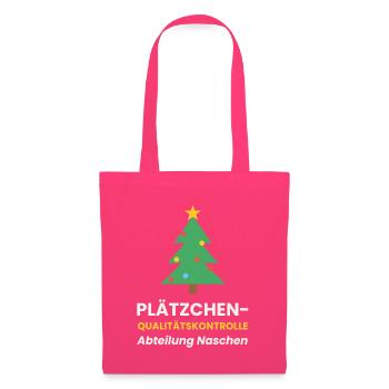 Plätzchen Qualitätskontrolle Weihnachten Shirt - Stoffbeutel - Azalea - Vorne