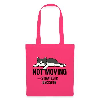 T-shirt Lazy cat – Not moving - Sac en tissu - rose azalée - Devant