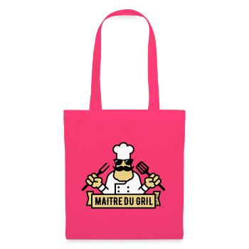 Maître Du Gril (Griller / Barbecue / BBQ / 3C) - Sac en tissu - rose azalée - Devant