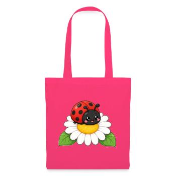 Ladybug Daisy Friend – Marienkäfer Gänseblümchen - Stoffbeutel - Azalea - Vorne