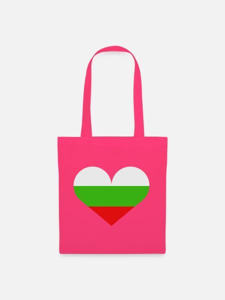 Bulgarische herzförmige Flagge - Stoffbeutel - Azalea