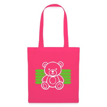 Baby Spielzeug Teddybär Stofftier lustige Sprüche - Stoffbeutel - Azalea - Vorne