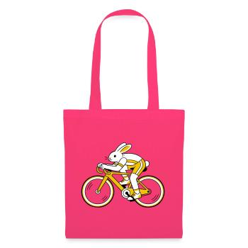 Hase auf einem Rennrad - Stoffbeutel - Azalea - Vorne