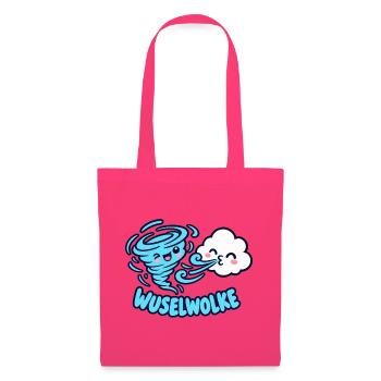 Wuselwolke – Lustiges Wind & Wolken Kinder Motiv - Stoffbeutel - Azalea - Vorne