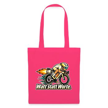 Rennradfahrer Radsport Training Watt statt Worte - Stoffbeutel - Azalea - Vorne