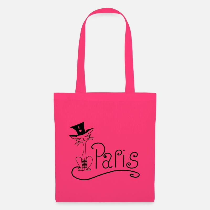 Chat paris - Sac en tissu - rose azalée
