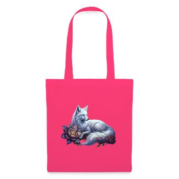 Himmelblauer Wolf unter Blumen - Stoffbeutel - Azalea - Vorne