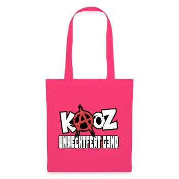 Anarchie-Symbol-artig über kantigem Schriftzug - Stoffbeutel - Azalea - Vorne
