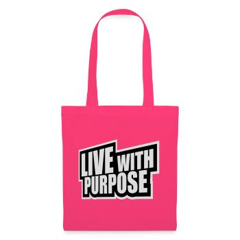 Vivre avec un but motivation sensée Mentalité dire - Sac en tissu - rose azalée - Devant