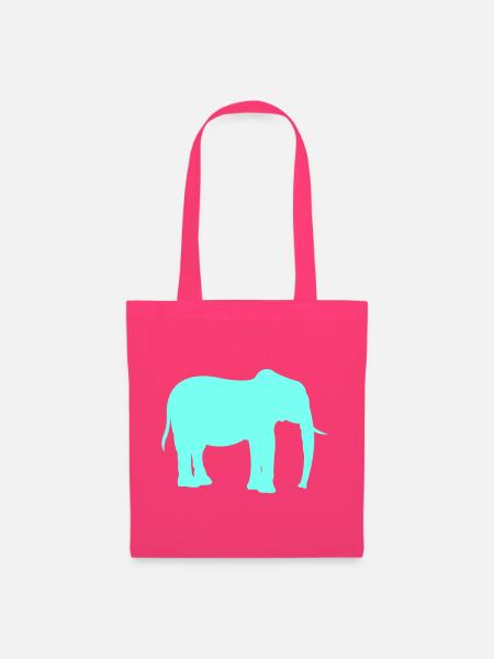 Elefant Silhouette Neon Cyan - Stoffbeutel - Azalea