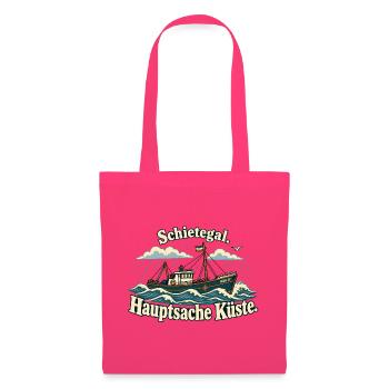 Schietegal Hauptsache Küste Fischkopp - Stoffbeutel - Azalea - Vorne
