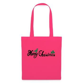 merry_christms_text_tree_holy_leaves - Stoffbeutel - Azalea - Vorne