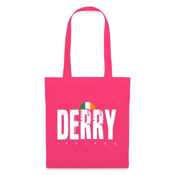 Derry, Irlande Mot-symbole en détresse - Sac en tissu - rose azalée - Devant