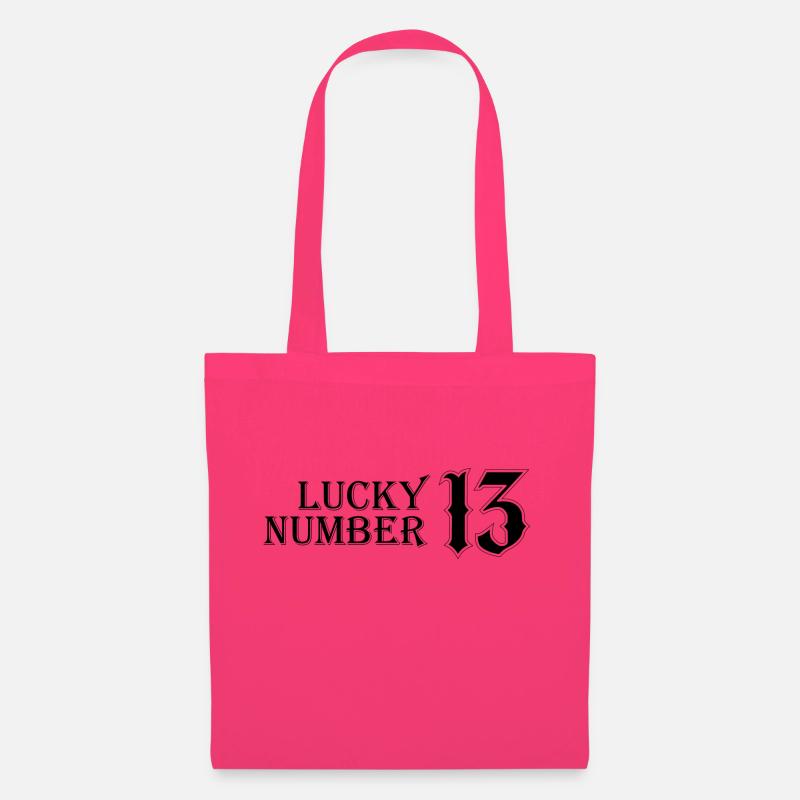 Lucky number 13 - text BIG - Stoffbeutel - Azalea