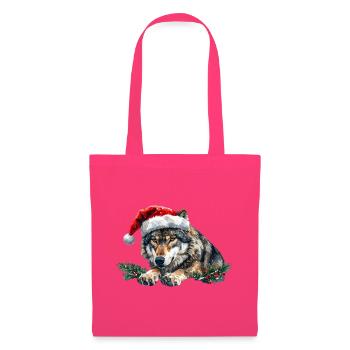 Weihnachtswolf-Weihnachtsmützen-Kunst - Stoffbeutel - Azalea - Vorne
