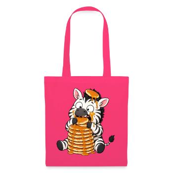 Zebra Pancakes Lustiger Cartoon - Stoffbeutel - Azalea - Vorne