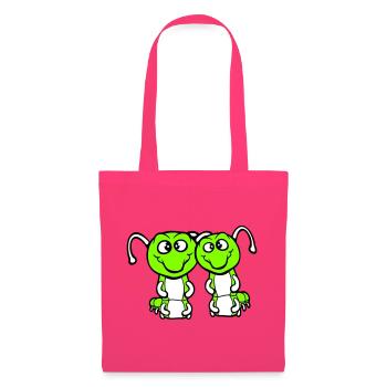 2 chenilles mignonnes deux amis cher couple amoureux - Sac en tissu - rose azalée - Devant