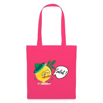 Citron Moustache Papa - Sac en tissu - rose azalée - Devant