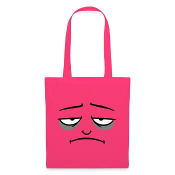 Mürrisches Trauriges Enttäuschtes Gesicht Lustig - Sac en tissu - rose azalée - Devant
