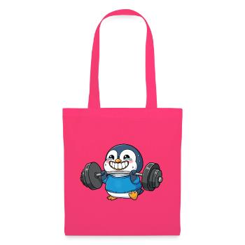 Pinguin Langhantel Gewichtheber Workout Cartoon - Stoffbeutel - Azalea - Vorne