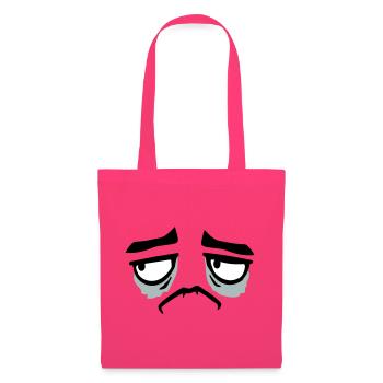 Mürrisches Trauriges Enttäuschtes Gesicht Lustig - Sac en tissu - rose azalée - Devant