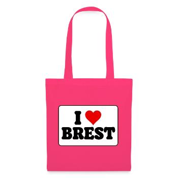 Ich liebe Brest J'aime Brest: Herz und Stadt - Stoffbeutel - Azalea - Vorne