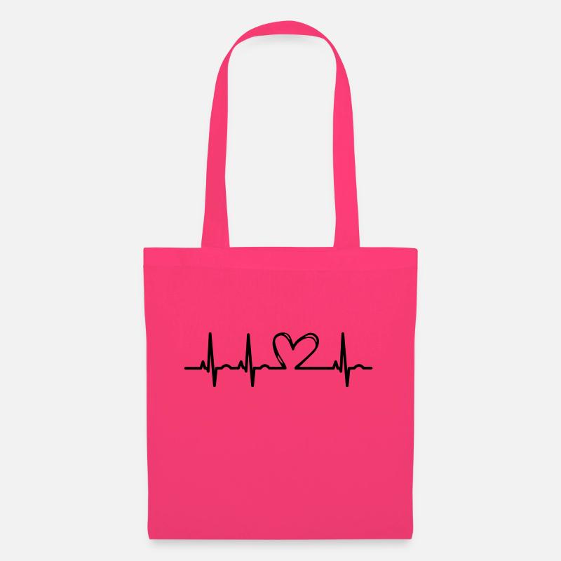 Herzschlag Herz EKG Geschenk Geschenkidee - Stoffbeutel - Azalea
