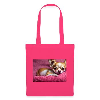 cute chihuahua dog lying on a pink blanket - Tote Bag - azalea - Front