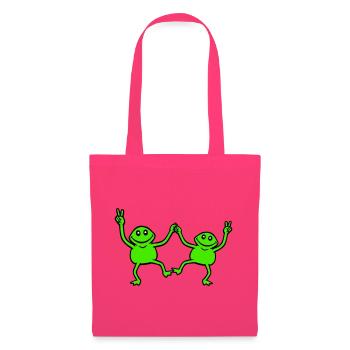 2 Frogs Dancing Peace Sign Victory Hand Team - Tote Bag - azalea - Front