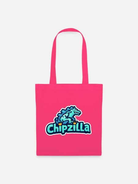 Chipzilla Dino Tee - Stoffbeutel - Azalea