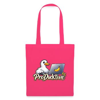 ProDucktive Ente am Laptop - Stoffbeutel - Azalea - Vorne