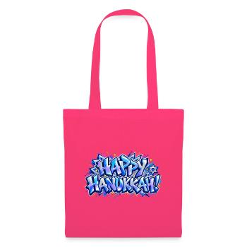 Frohes blaues Graffiti-Hanukkah: Geschenk, das leuchtet! - Stoffbeutel - Azalea - Vorne