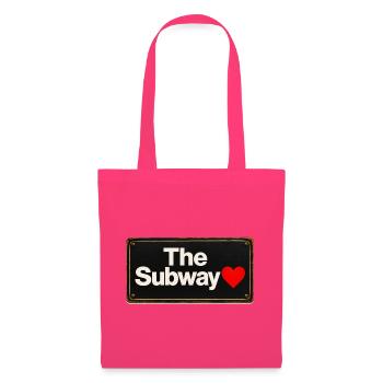 Subway Heart Retro-Schild - Stoffbeutel - Azalea - Vorne