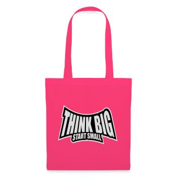 Think Big Start Small Motivation Mindset Wachstum  - Stoffbeutel - Azalea - Vorne