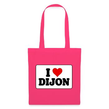 I Love Dijon J'aime Dijon – Souvenirgeschenk - Stoffbeutel - Azalea - Vorne
